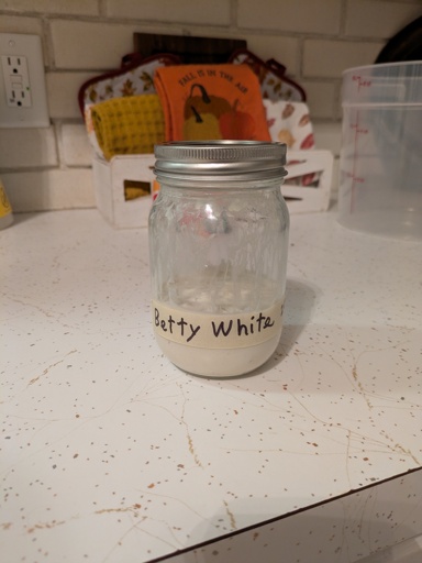 sourdough starter in a jar.
