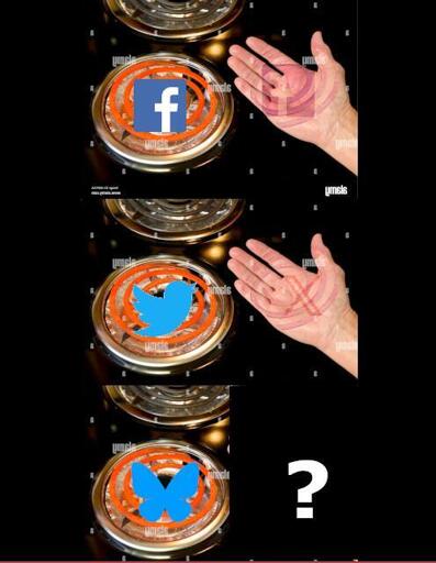 facebook - burn; twitter - burn with 'X'; bluesky - ???